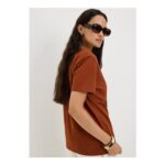 Orange Leopard Palm Print T-Shirt – XS
