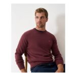 Organic Cotton Crew Neck Jumper – Burgundy