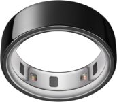 Oura Smart Ring 4 – Black – Size 14 – Non-Standard Fit Measure with a Size Kit Sleep, Heart Rate and Fitness Tracking Wearable 8-Day Battery, iOS / Android Compatible