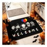 Outdoor Halloween Door Mat with Horror Icons Silhouette 4060cm
