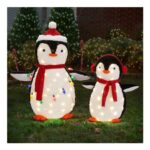 Outopee Christmas Lighted Penguin Decoration with 150 LEDs