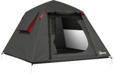 Outsunny Camping Tent 2 Man Dome 3000mm Waterproof Grey