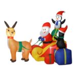 Outsunny Inflatable Christmas Decoration with LED Lights – Multi