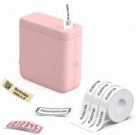 P24 Label Maker with 3 Tapes, Bluetooth Label Maker Machine, Pink