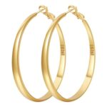 PABBEU 14K Gold-Plated Lightweight Hoop Earrings for Women