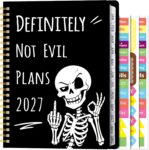 PANTIDE 2027 A5 Planner Funny Swear Skeleton Weekly & Monthly Planner Gift