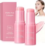 PDRN Pink Collagen Volume Multi Balm,2PCS Collagen Wand Stick,Collagen Balm Stick for Face,Lips,Eyes,Neck,All In One Hydrating Moisturising Firming Plumping Skincare for Fine Lines,Wrinkles,Dry Skin