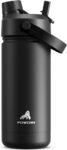 POWCAN Insulated Water Bottle with 2-in-1 Straw and Spout Lid, Keep Cold 24H, Leak-Proof, Fits in Car Cup Holder, Stainless Steel Water Bottle for Sports, School, 532 ml, Dark Knight
