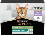 PRO PLAN Maintenance Turkey in Jelly Wet Cat Food pouch 10x85g (pack of 4)