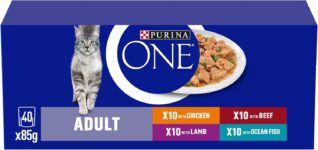 PURINA ONE Mini Fillets Mixed Selection in Gravy Adult Wet Cat Food 40x85g