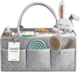 PUTSKA Nursery Storage Basket – Baby Nappy Caddy Organizer for Nappy Station, Newborn Essentials, Baby Shower Gifts and Registry Must-Haves for Boy or Girl