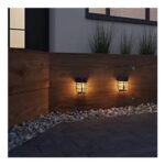 Pack of 2 – Free C&C – Black Solar-Powered Outdoor Wall Light, Pack of 2