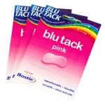 Pack of 3 Bostik Blu Tack 48g Packs Reusable Adhesive Sticky Putty (Pink)
