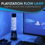 Paladone Sony PlayStation Glitter Liquid Mood Light with Floating Controllers & Icons PS5 Lava Lamp