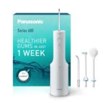 Panasonic Series 600 Water Flosser for Teeth, Cordless, 99.9% Plaque Remover, IPX7, 2 Ultrasonic, 1 Orthodontic & 1 Tongue Care Nozzle