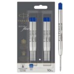Parker Ballpoint Pen Refills Medium Point Blue QUINKflow Ink 10 Count