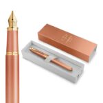 Parker IM Writing Rituals Fountain Pen Uplifting Orange Finish with Gradient & Gold Trims Medium Nib Blue Ink Gift Box