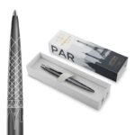 Parker Jotter Ballpoint Pen Special Edition Paris Grey with Chrome Trim Medium Point Blue Ink Gift Box