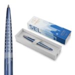 Parker Jotter Ballpoint Pen Special Edition Seoul Blue with Chrome Trim Medium Point Blue Ink Gift Box