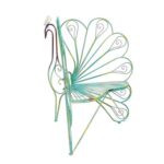 Peacock Hand-Painted Metal Garden Seat