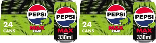 Pepsi Max Lime 24 x 330ml Can (Pack of 2)