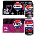 Pepsi Max No Sugar Cola Cans 24 x 330ml (Original / Cherry) (Online)