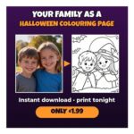 Personalised Halloween Colouring Page of Your Kids or Pets Free Christmas Page