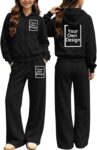 Personalised Kids Tracksuit with Photo Text Custom Hoodie Printing Bottoms