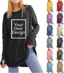 Personalised Long Sleeve Tops Women Custom T Shirt Oversized T Shirts