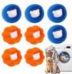 Pet Hair Remover Washing Machine 8PK Laundry Lint Catcher (BlueOrange)