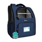 PetAmi Dog/Cat Backpack Carrier, Ventilated, up to 18lbs, Navy