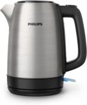 Philips Kettle 1.7L, Spring Lid, Stainless Steel, Pirouette Base, Silver
