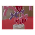 Pink Felt Bows and Hearts Ornament