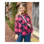 Pink Floral Chiffon Layered Top
