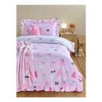Pink Ghost Frill Trim Reversible Duvet Set