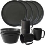 Plastic Unbreakable Dinnerware Sets, 12PCS Camping Tableware, Plates, Bowls & Mugs. SB Greentainer-UK / FBA