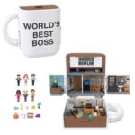 Polly Pocket x The Office Collector Compact Series-Inspired Playset, 6 Character Micro Dolls, 9 Accessories