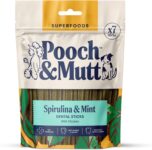 Pooch & Mutt – Superfood Dog Dental Sticks, Spirulina & Mint, 7 sticks