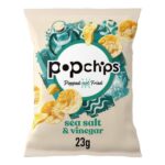 Popchips Sea Salt and Vinegar Crisps, Pack of 24, Vegan – £6.49 S&S