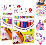 Popcorn Pens, 12 Pcs Magic Bubble Popcorn Drawing Pens for Kids