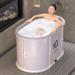 Portable Bathtub for Shower Stall, Large Foldable Soaking Bathing Tub for Adults, Separate Family Bathroom Japanese SPA Collapsible Tub, Ideal for Hot Bath Ice Bath-No Installation Required
