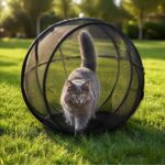 Portable Cat Playpen Enclosure, Pop-Up Folding Small Pet 360 Rolling Cage