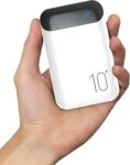 Portable Charger 10000mAh Slim USB C Input and Output Power Bank with LED Display Lightweight External Battery Pack Compatible for iPhone 14/13/12, iPad, Samsung etc. (white(mini))