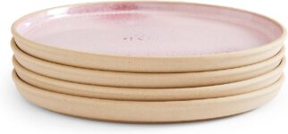 Portmeirion x Minerals Rose Quartz Dinner Plate 26.5 cm Pink Reactive Glaze Stoneware Plates for Main Courses, Modern Everyday Tableware