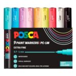 Posca PC-1M Extra-Fine Tip Acrylic Paint Markers (9-Pack)