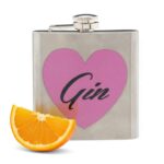 Premier Housewares Stylish 6oz Gin Hip Flask Durable Stainless Steel Flask