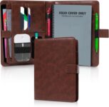 Premium Folio Cover Compatible with Rocketbook, Hobonichi Cousin, Stalogy and Midori MD Planners – Fits 6 x 8.8 Smart Notebook – Executive Size A5 Portfolio Organizer – Faux Leather Planner Covers