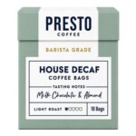Presto Decaf Coffee Bags, 80g, Light Roast, Single-Serve