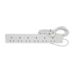 Pro Elec 6-Way Mains Extension Lead, 10m, White, 13A