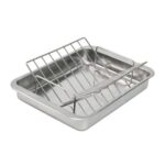ProCook Stainless Steel Roasting Tin with Small V-Shape Rack 32cm X 43cm